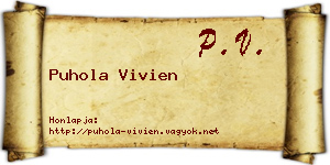 Puhola Vivien névjegykártya